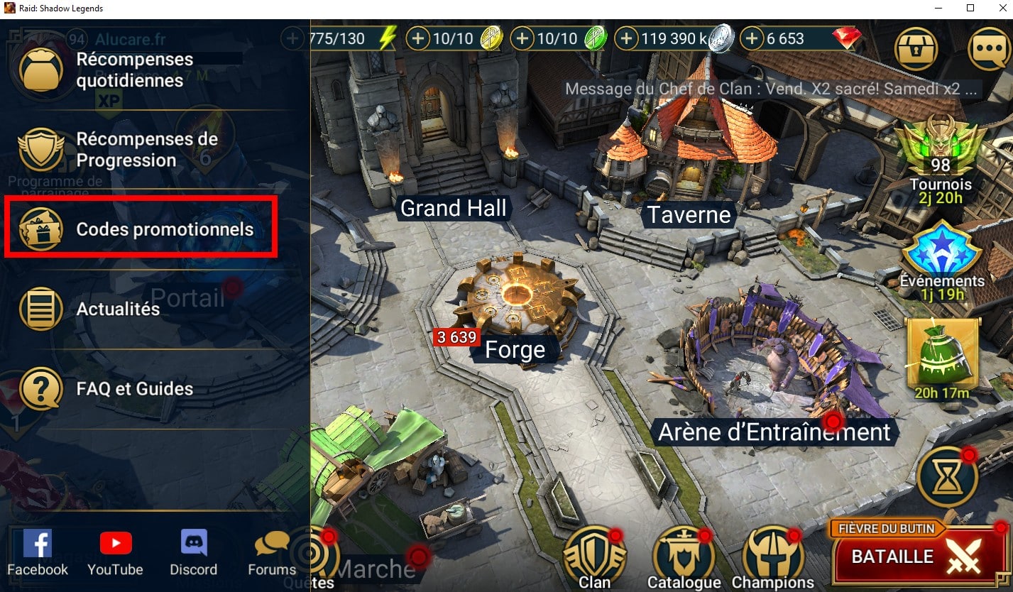 how to redeme a code in raid shadow legends