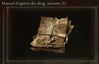 Imagen del Manual del Apóstol de dragones antiguos (3) en Elden Ring