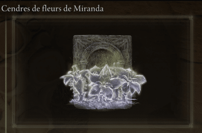 Imagem das cinzas da flor de Miranda em Elden Ring