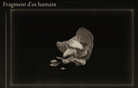Gambar fragmen tulang manusia dalam Elden Ring