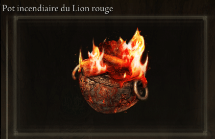 Immagine della pentola incendiaria Red Lion in Elden Ring