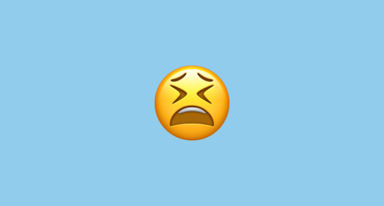 Ilustração de imagem de emoji de rosto cansado