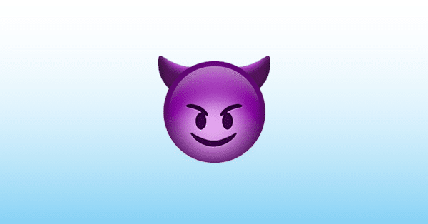 Billedillustration af smiley face emoji med horn