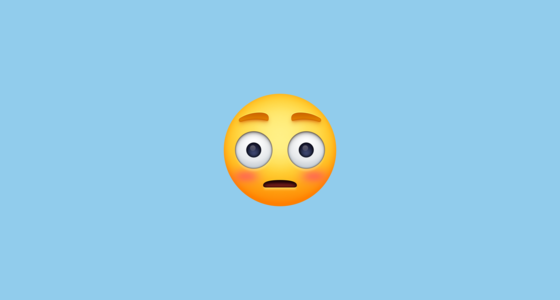 Picture illustration of blushing face emoji