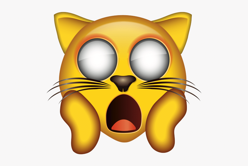 Bildillustration eines vor Angst schreienden Katzengesicht-Emojis