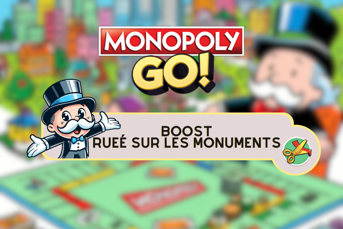 Monopoly GO-illustration til Monument Rush-boostet