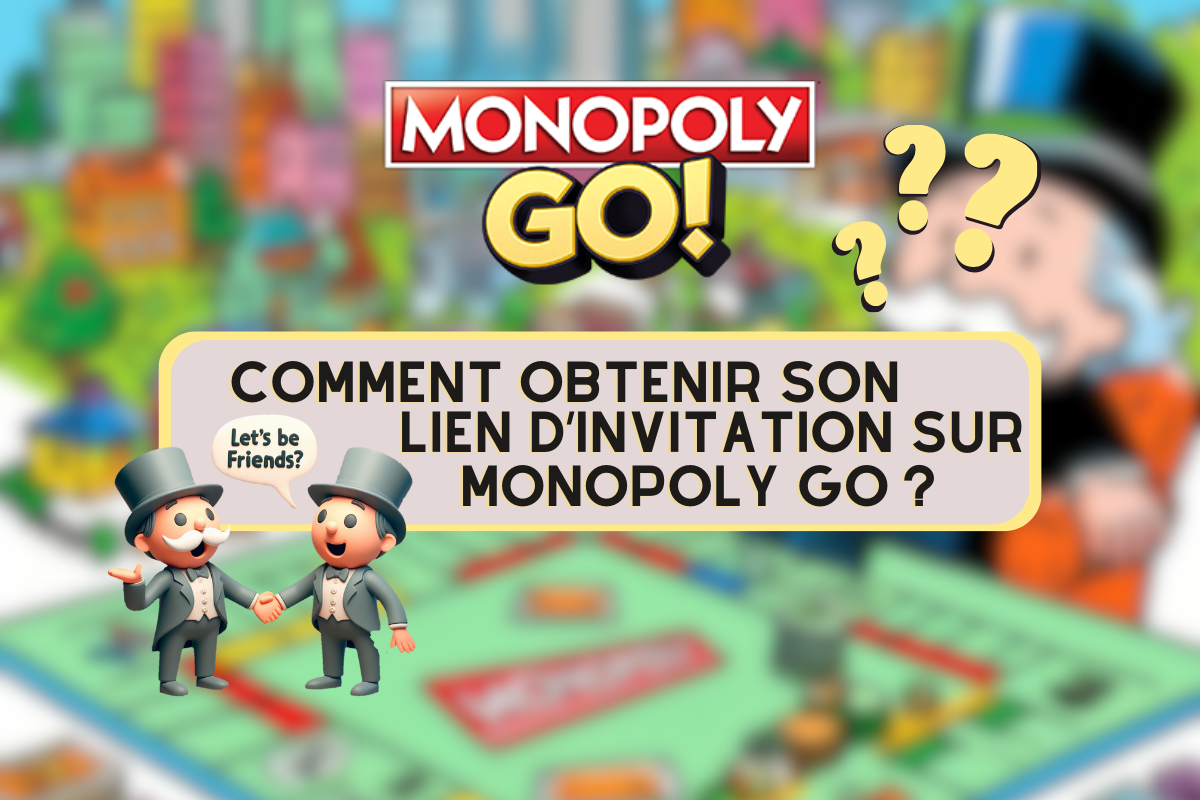 Illustrazione per Monopoly GO e link per l'invito