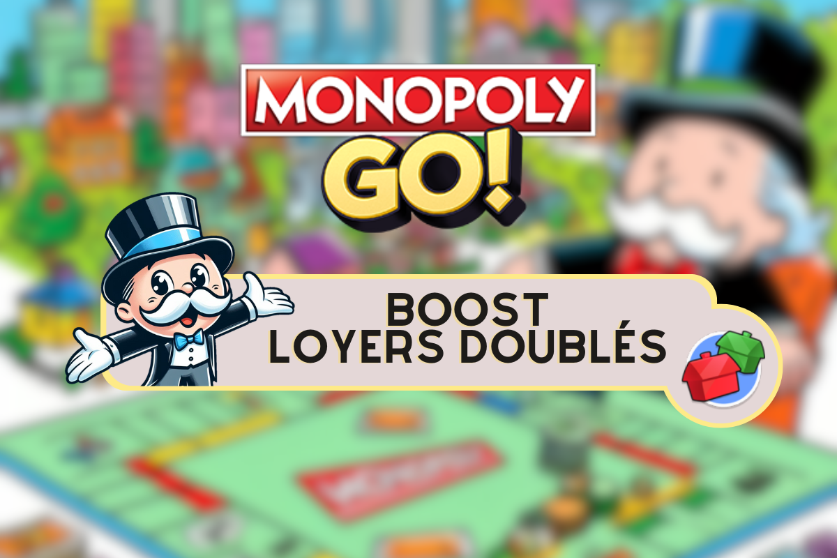 Ilustrasi untuk peningkatan Double the Rent yang tersedia di Monopoly GO