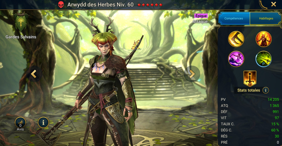 Mastery, grace and artifact guide on Arwydd des herbes (Arwydd Quivergrass) on RSL 