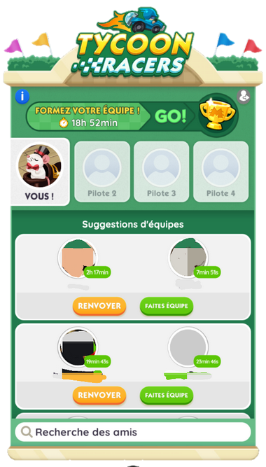 Illustration Monopoly GO Inviter Amis Tycoon Racers