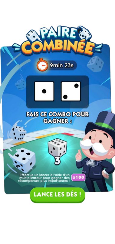 Illustration Règles boost Paire Combinée Monopoly GO
