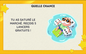 Illustration Monopoly GO Boost Lucky Chance Kostenlose Würfe